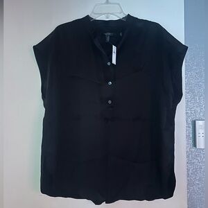NWT Medium 100% Silk Banana Republic Black Women's Blouse